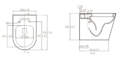 TAILORED FERRARA PLUS RIMLESS BACK TO WALL 'D' SHAPED WC with SOFT CLOSE SEAT, 6027 (TB) TAILORED FERRARA PLUS RIMLESS BACK TO WALL 'D' SHAPED WC with SOFT CLOSE SEAT, 6027 (TB)